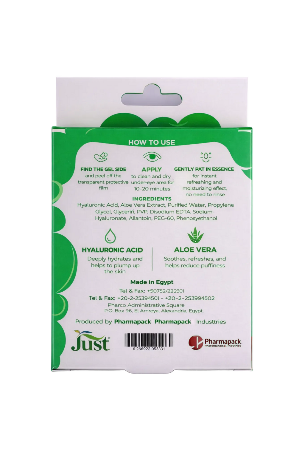 Hydrating hydrogel eye patches 4 pairs
