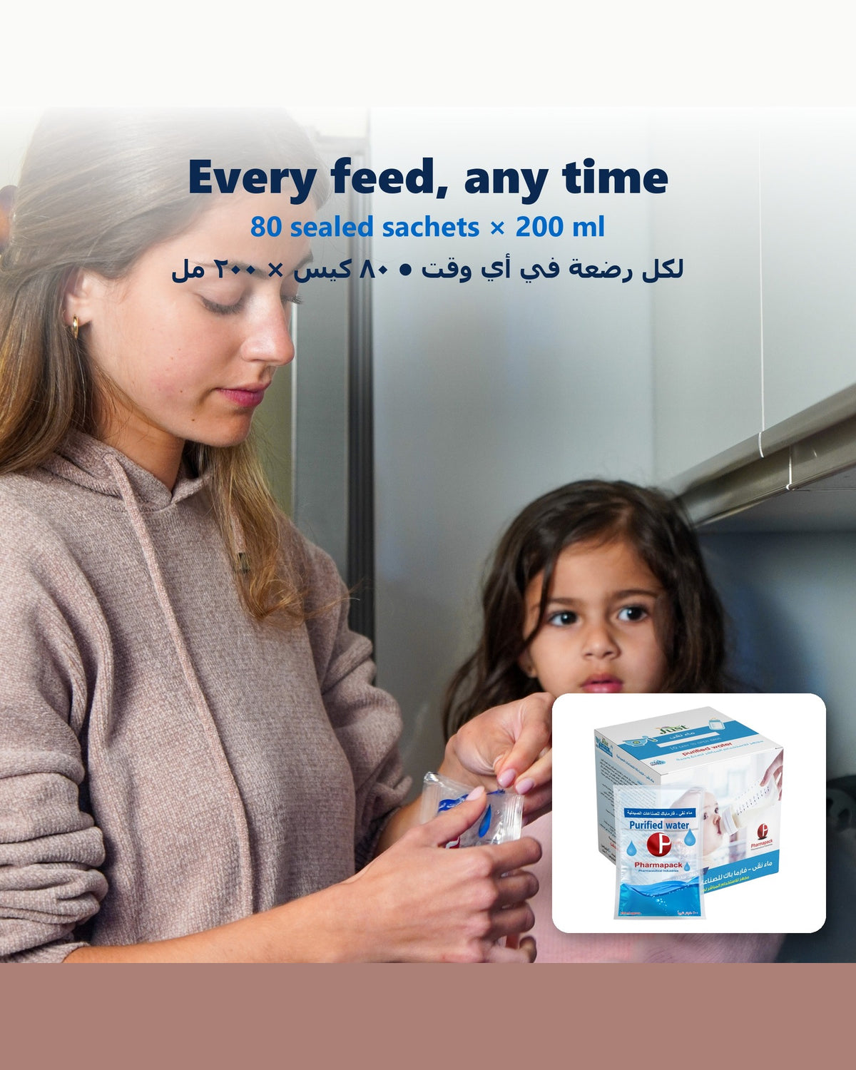 Just Purified Water box of 80 sealed 200 ml sachets for every feed